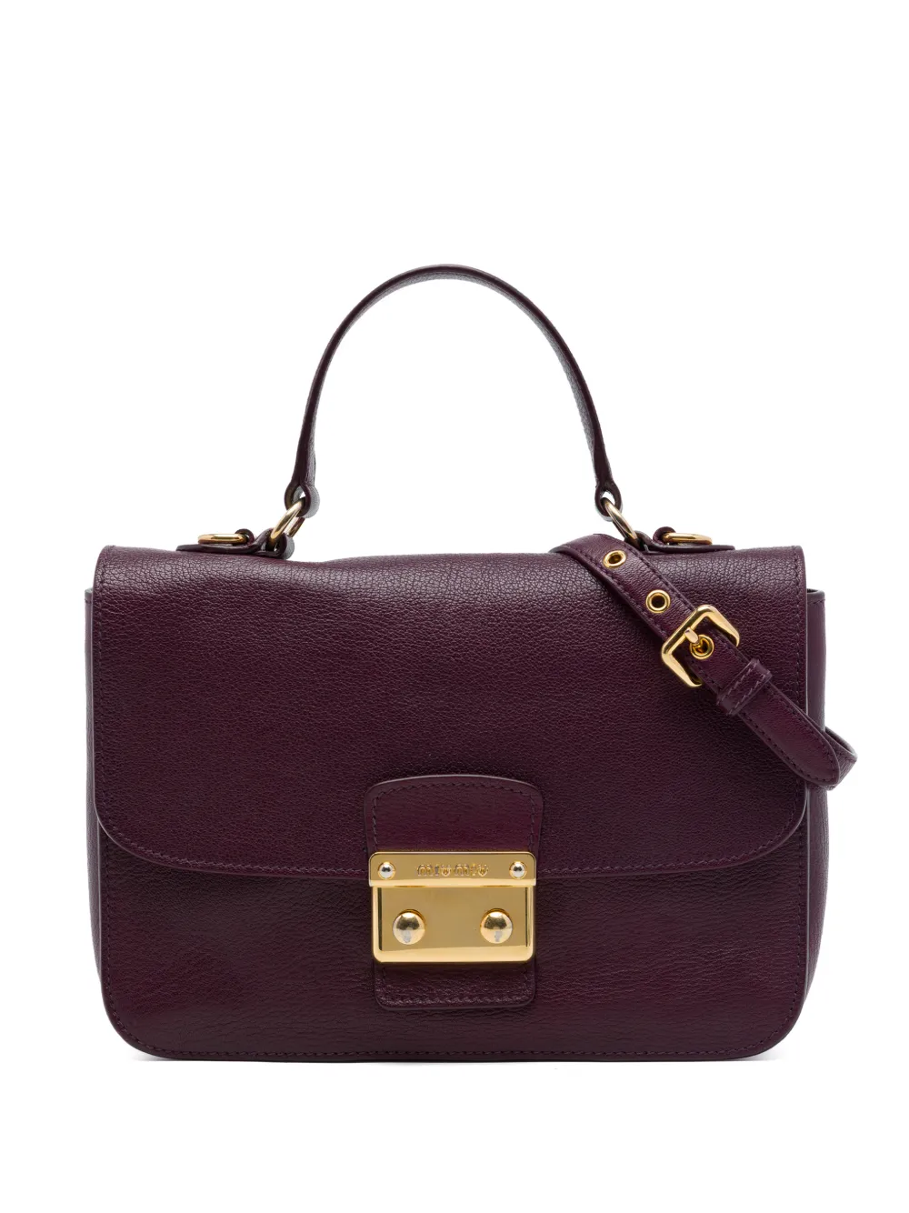 Miu Miu Pre-Owned 2010-2026 Goatskin Madras Push Lock Top Handle satchel - Viola