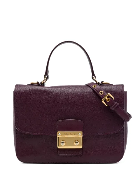 Miu Miu Pre-Owned 2010-2026 Goatskin Madras Push Lock Top Handle satchel