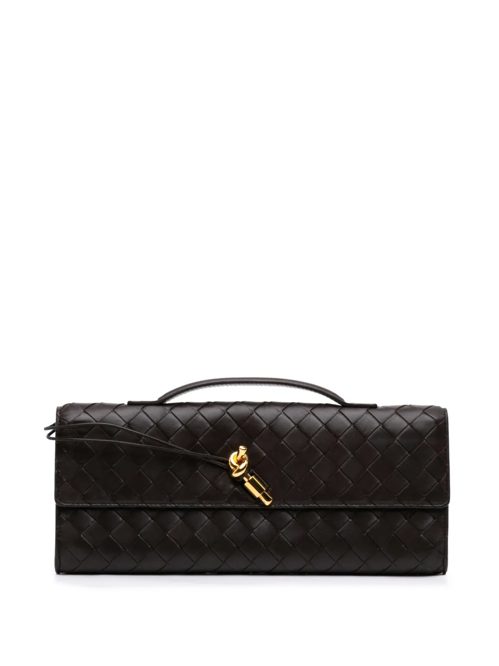 Bottega Veneta Pre-Owned 2012-2026 Lambskin Intrecciato Andiamo clutch bag - Marrone