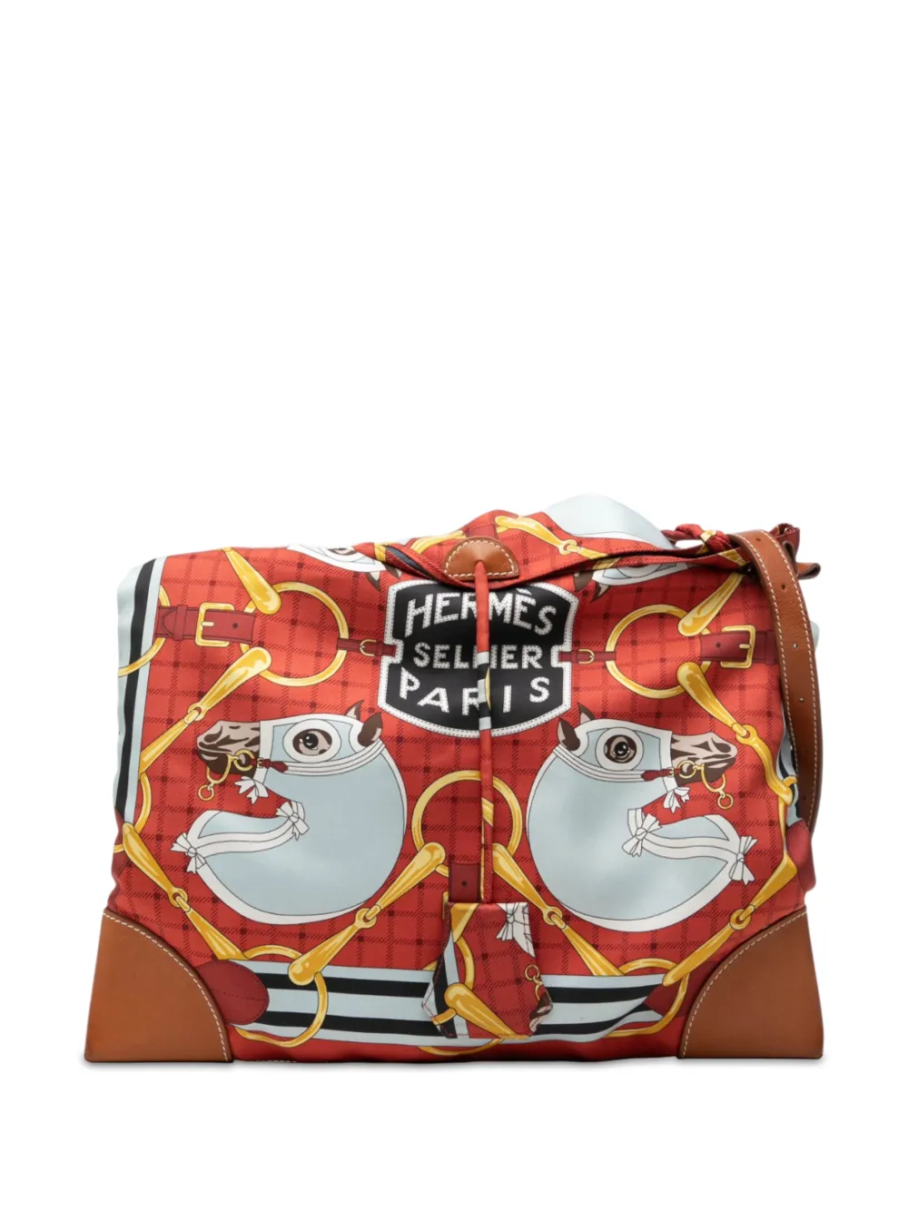Hermès Pre-Owned 2014 Silk and Barenia Tatersale Silky City PM crossbody bag - Marrone