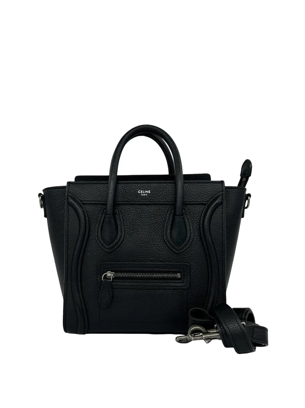 Celine Pre-Owned 2010 Nano Leather Luggage Tote satchel - Nero