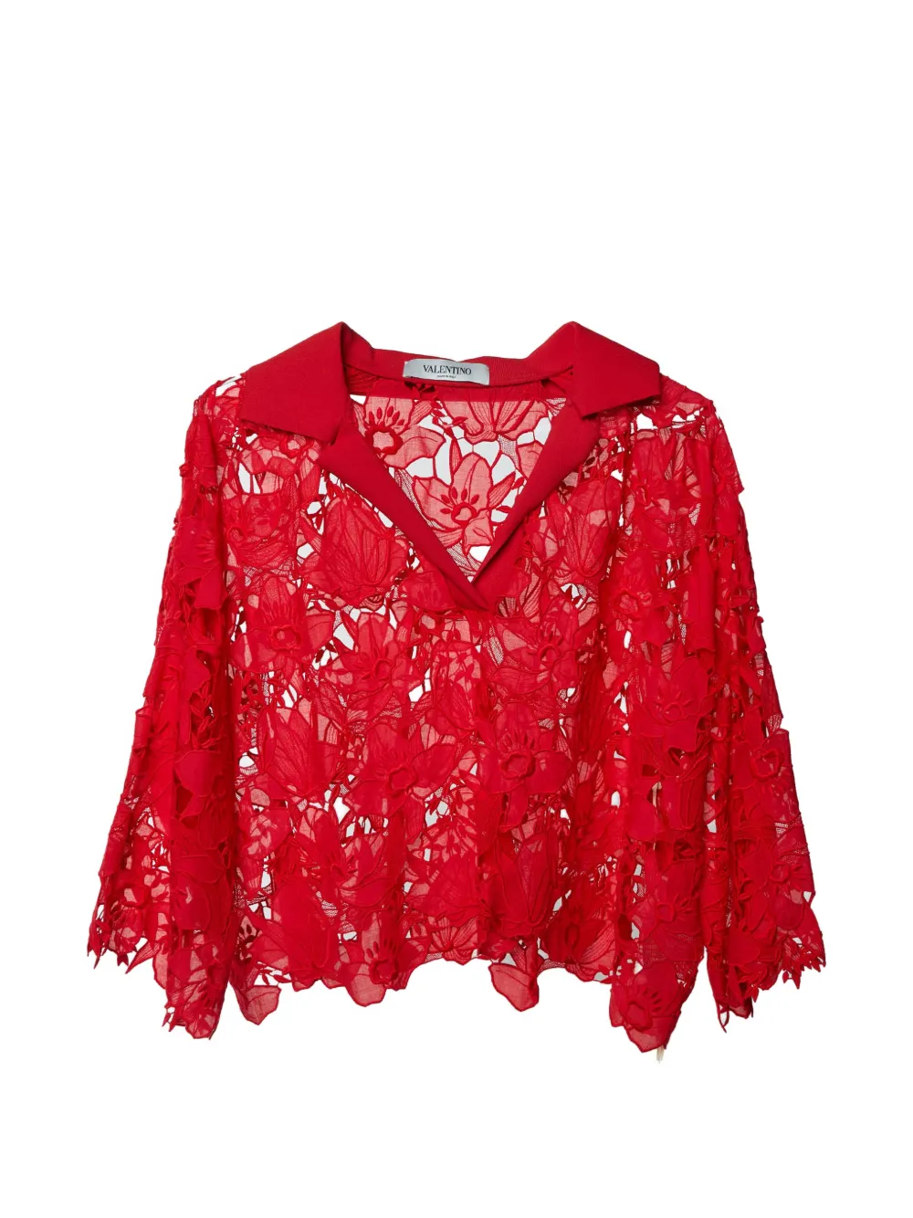Valentino Garavani Pre-Owned Oberteil aus Guipure-Spitze - Rot