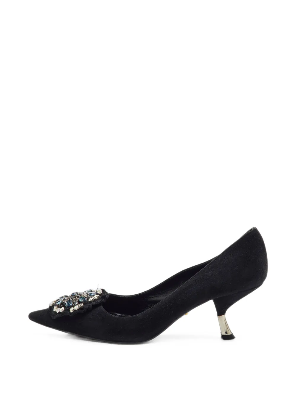 Prada Pre-Owned escarpins pointus à ornements en cristal - Noir