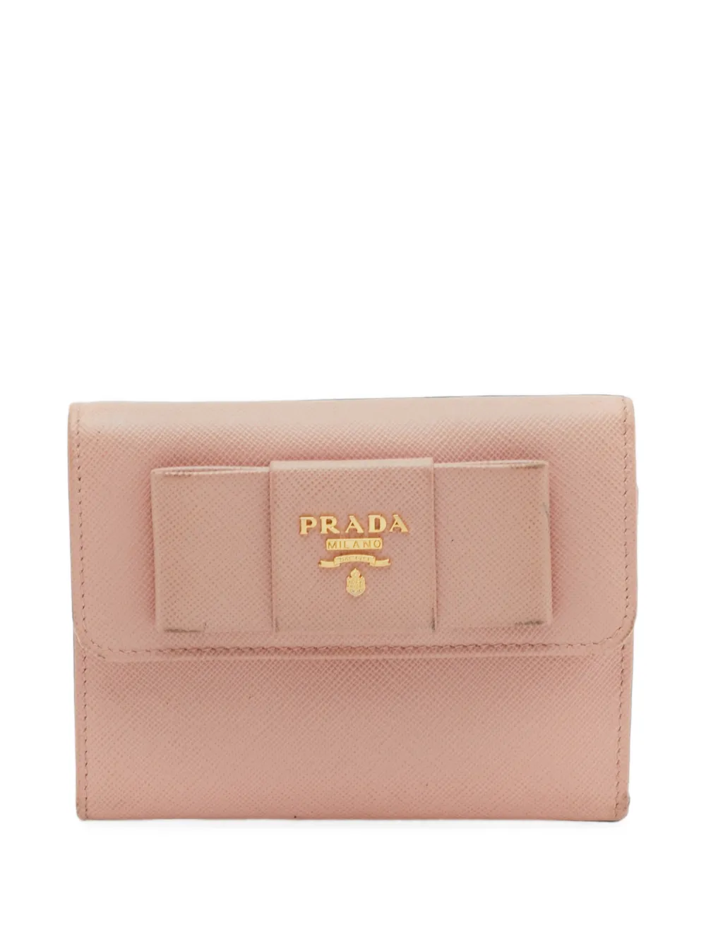 Prada Pre-Owned Saffiano leather bow wallet - Rosa