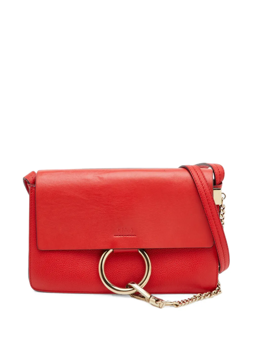 Chloé Pre-Owned Faye ring-detail shoulder bag - Rosso