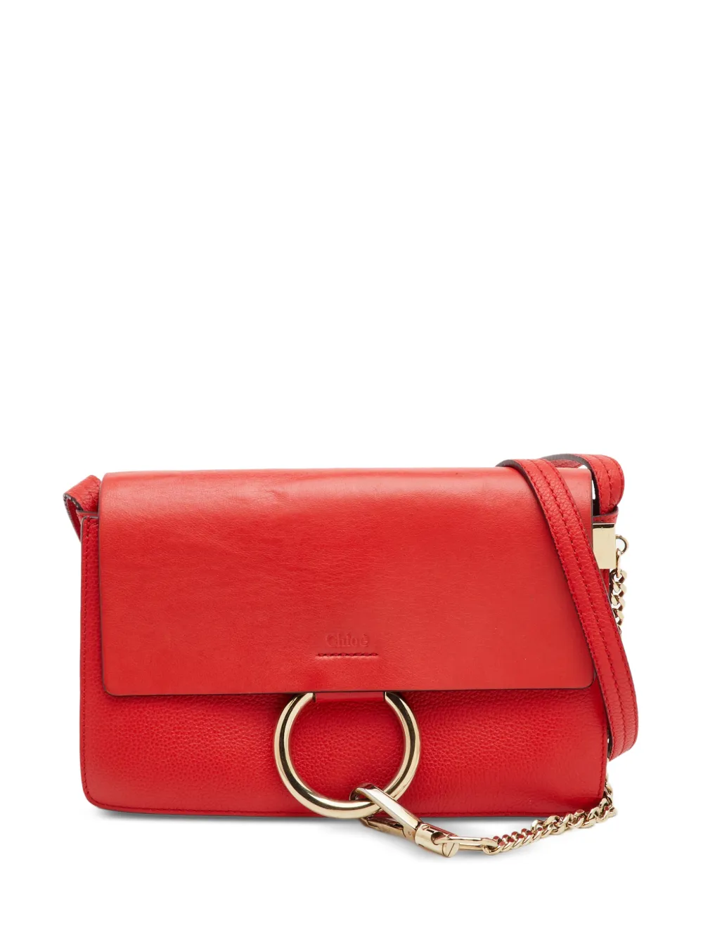 Chloé Pre-Owned Faye ring-detail shoulder bag - Rosso