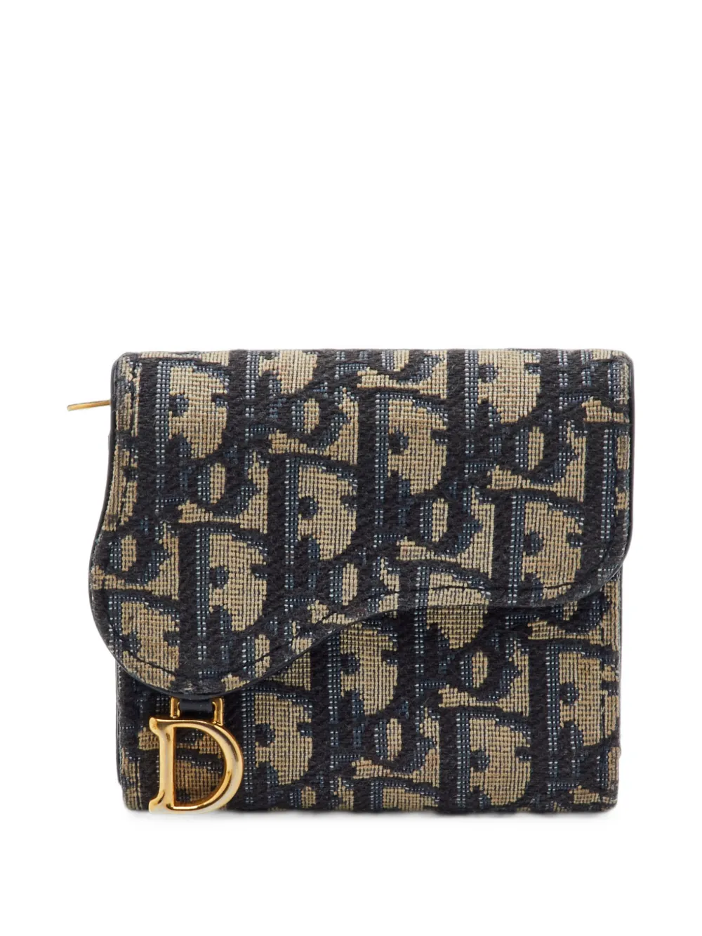 Christian Dior Pre-Owned Oblique Saddle Portemonnaie - Blau