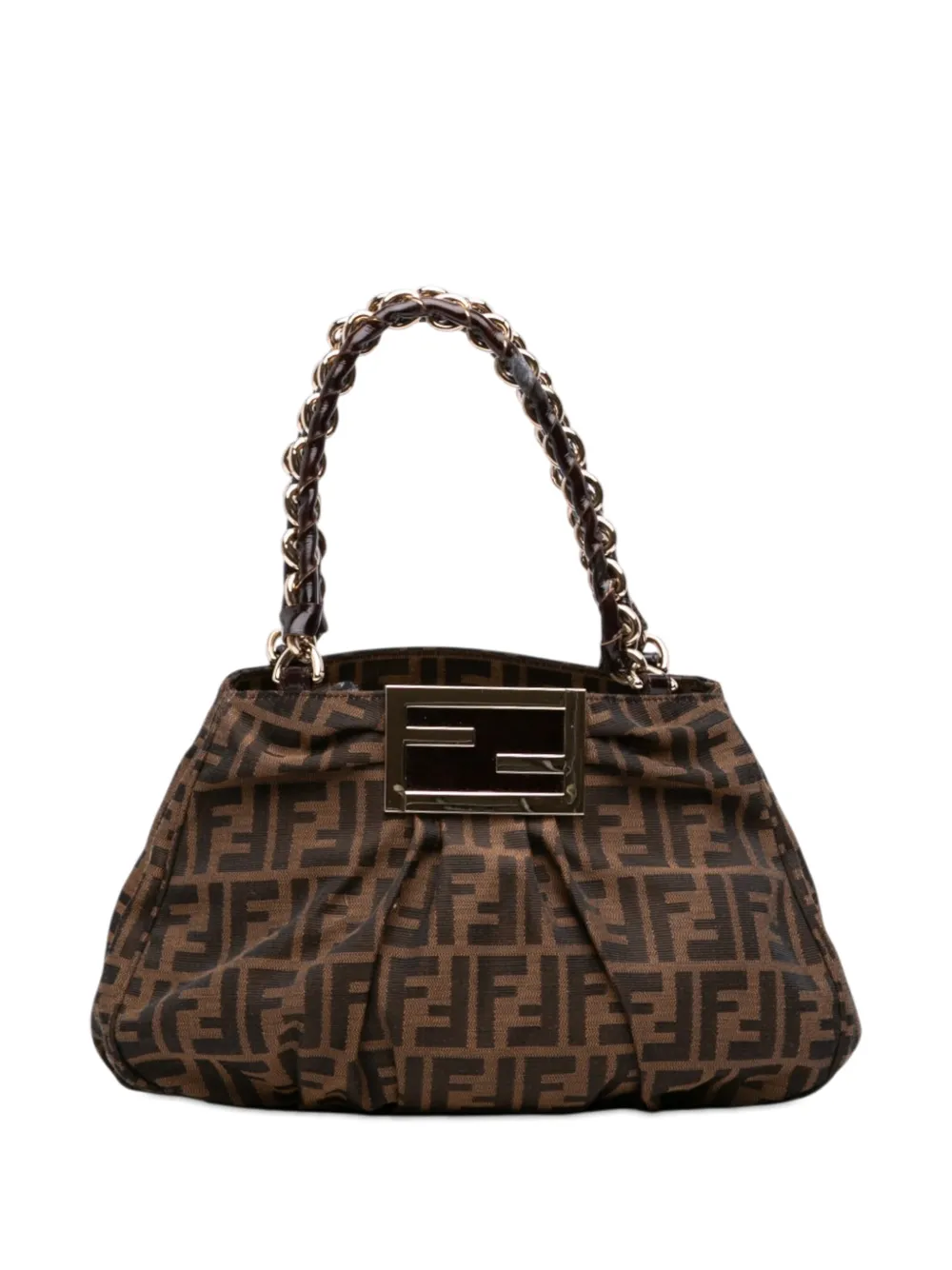 Fendi Pre-Owned 2000-2010 Small Zucca Canvas Mia Chain tote bag - Marrone