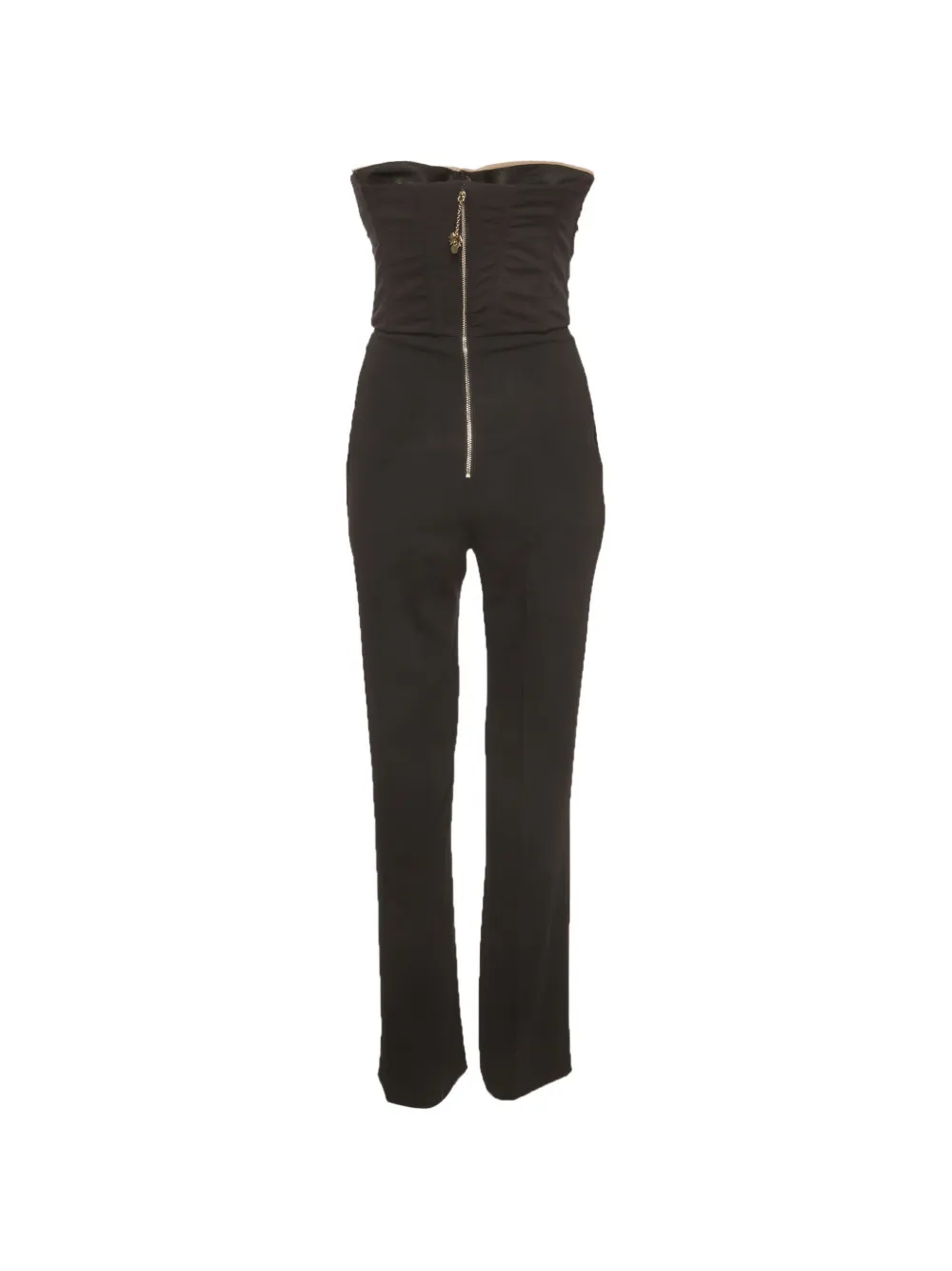 Elisabetta Franchi lace-overlay strapless jumpsuit - Nero