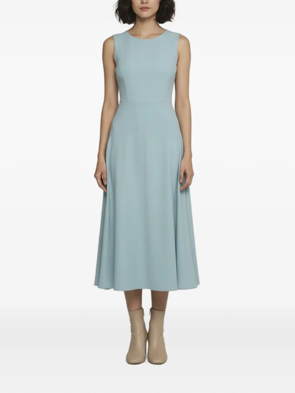 Emporio Armani Pre-Owned robe évasée mi-longue à design sans manches (2020) - Bleu