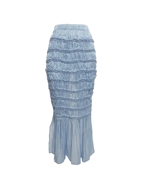 424 Shirred Shibori-dyed midi skirt