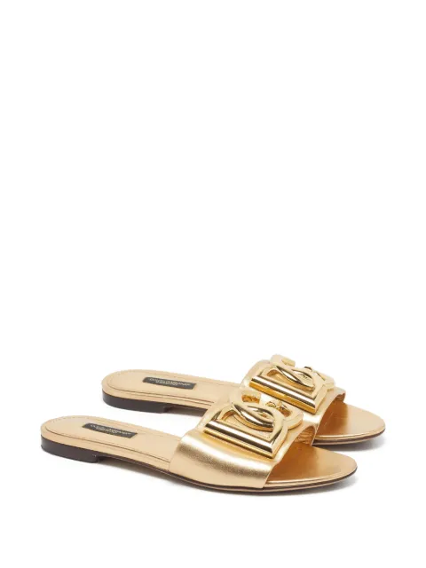 Dolce & Gabbana Pre-Owned sandalias de piel con logo DG