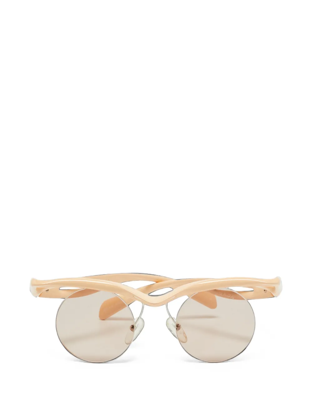 Prada Pre-Owned rimless round-frame sunglasses - Toni neutri