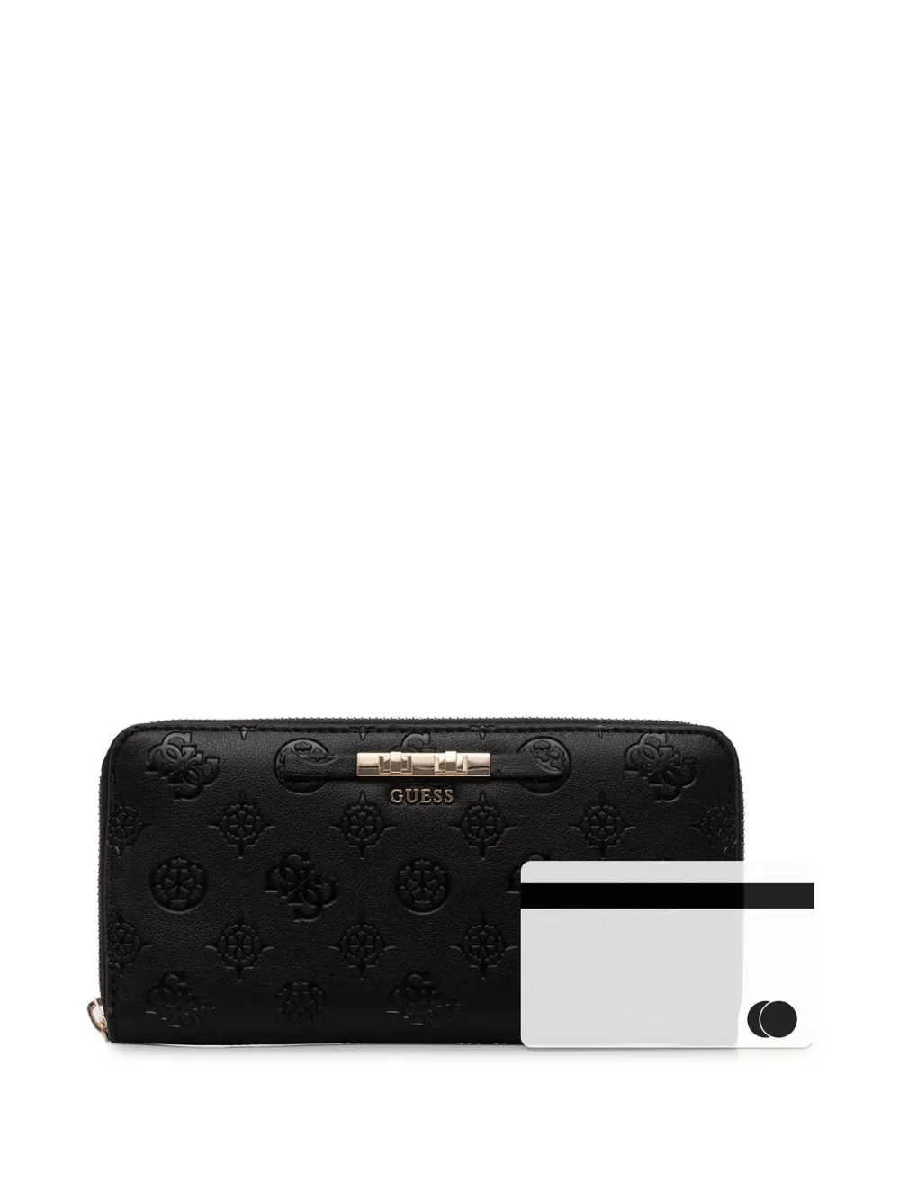 GUESS USA Carmella logo-embossed zip-around wallet Zwart