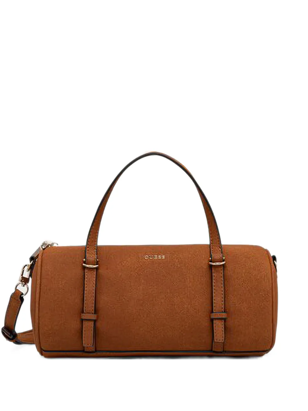 GUESS USA mini Taylor logo-plaque barrel bag - Marrone