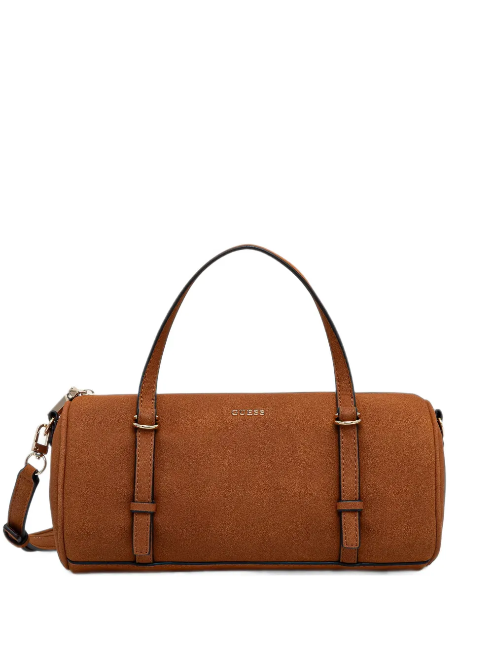 GUESS USA mini Taylor logo-plaque barrel bag - Marrone