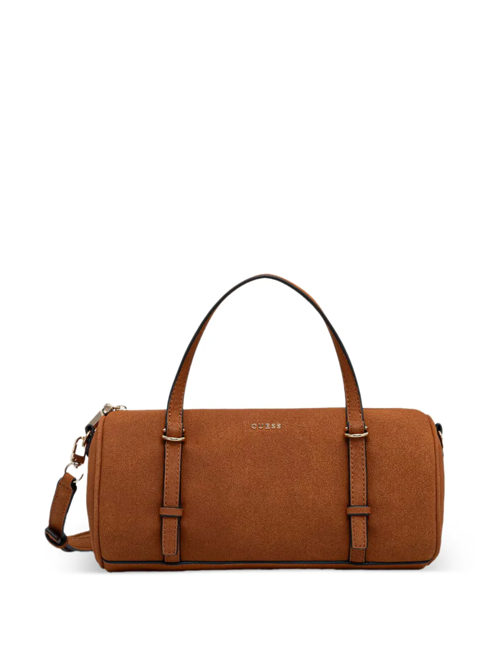 GUESS USA mini Taylor logo-plaque barrel bag - Marrone