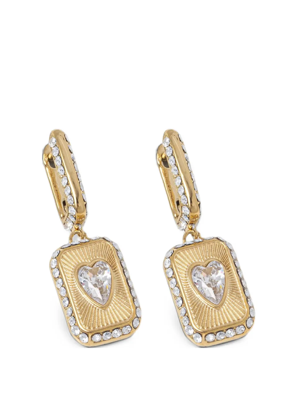 GUESS USA crystal Love earrings - Gold
