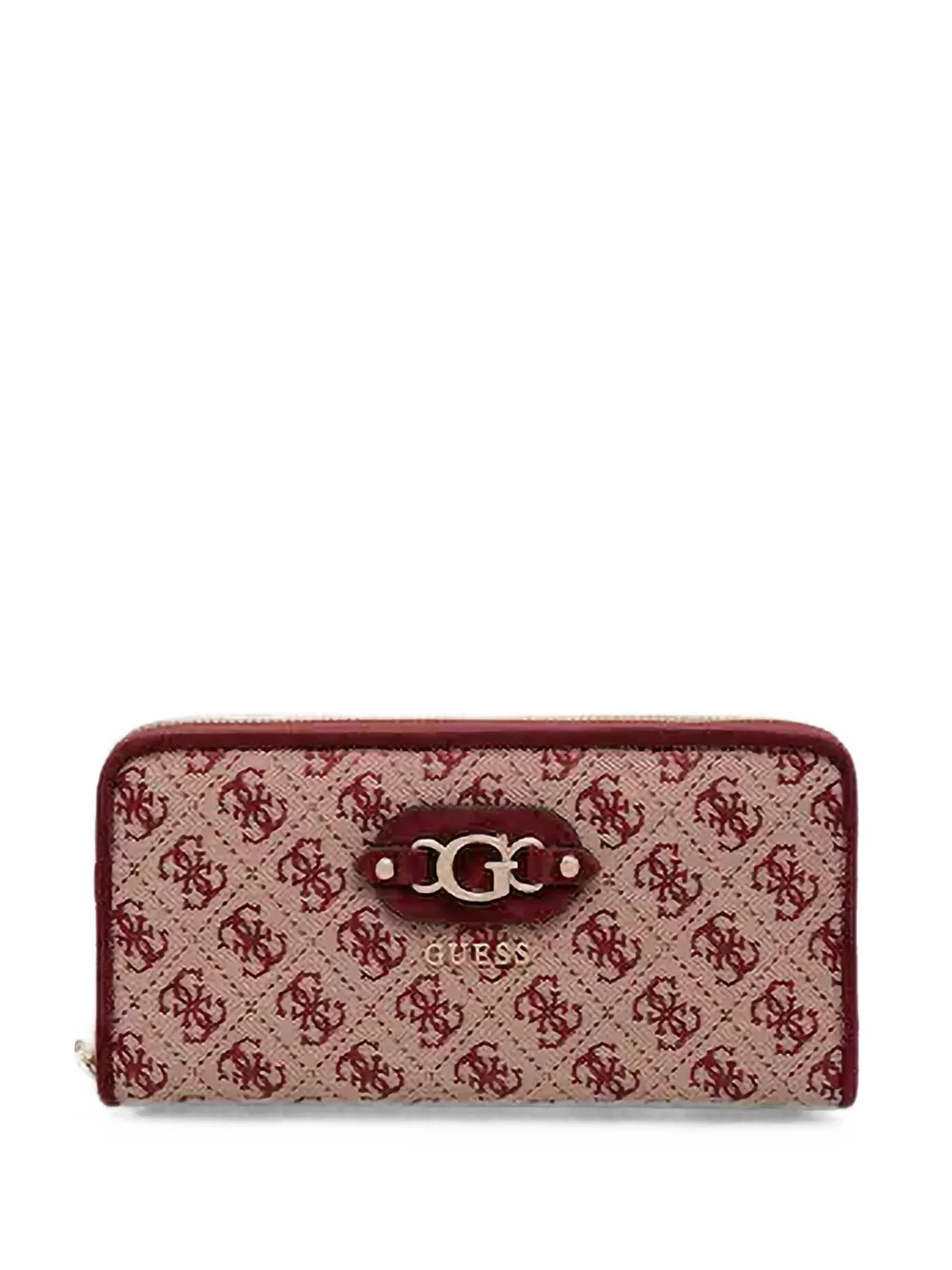 GUESS USA maxi Samantha monogram-print zip-around wallet - Nude