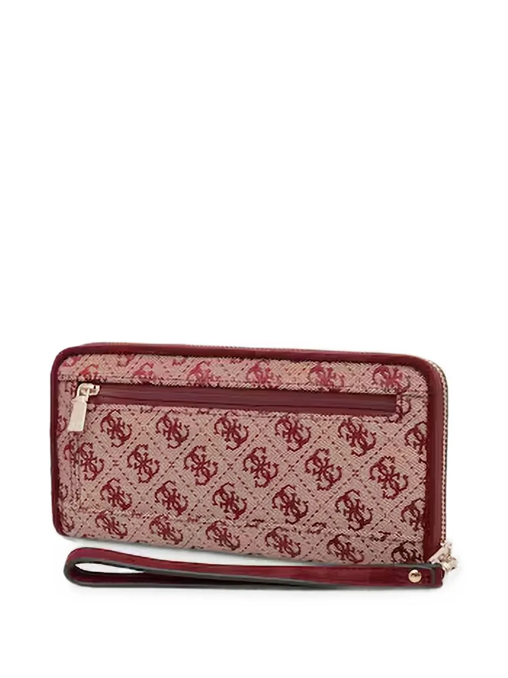 GUESS USA Maxi Samantha portemonnee met monogram-print en rits Beige