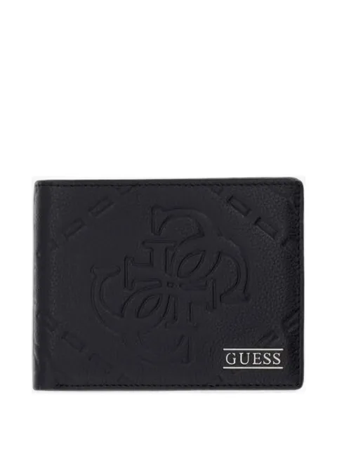 GUESS USA Boston logo-embossed bifold leather wallet