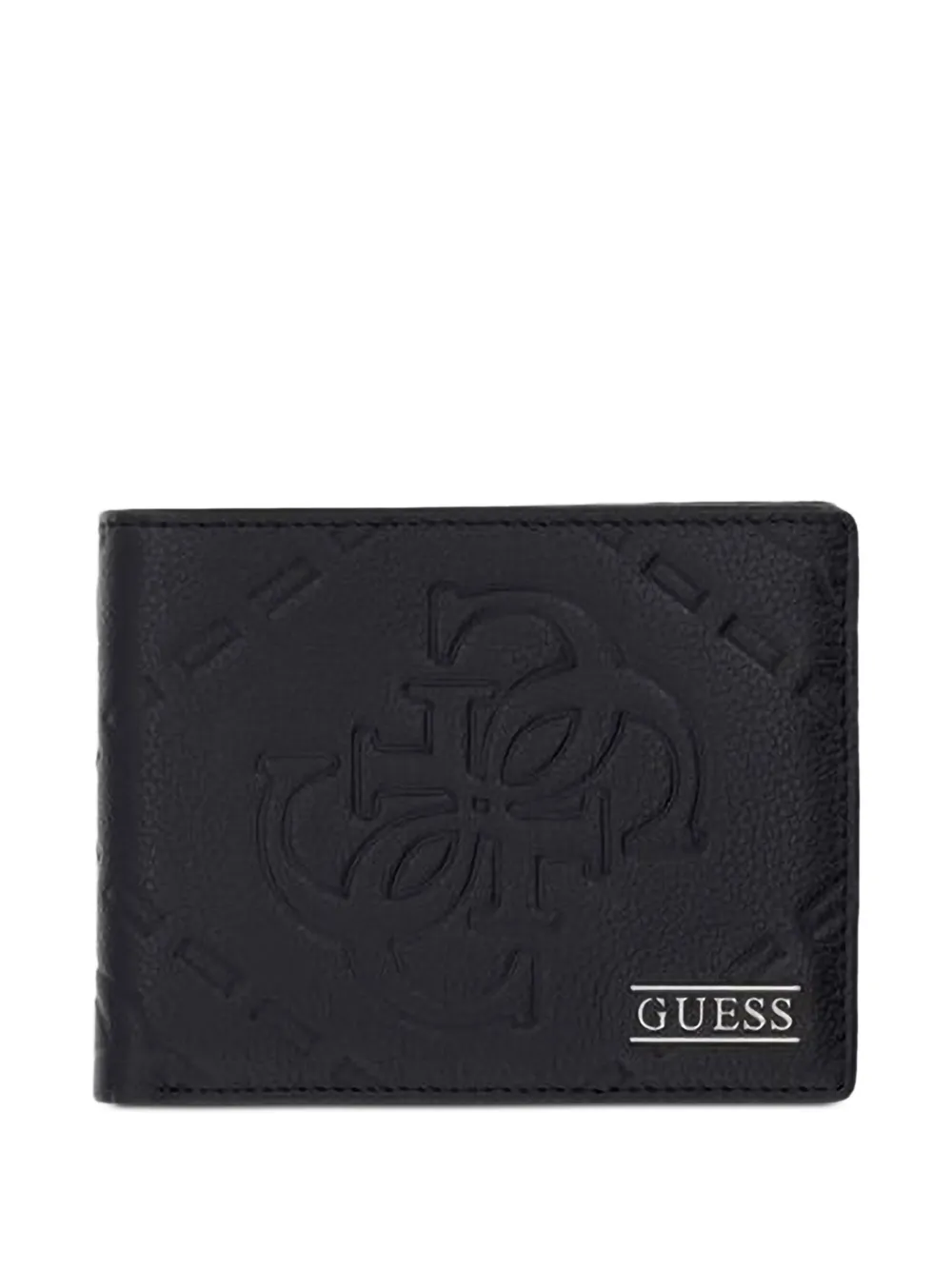 GUESS USA Boston logo-embossed bifold leather wallet - Schwarz