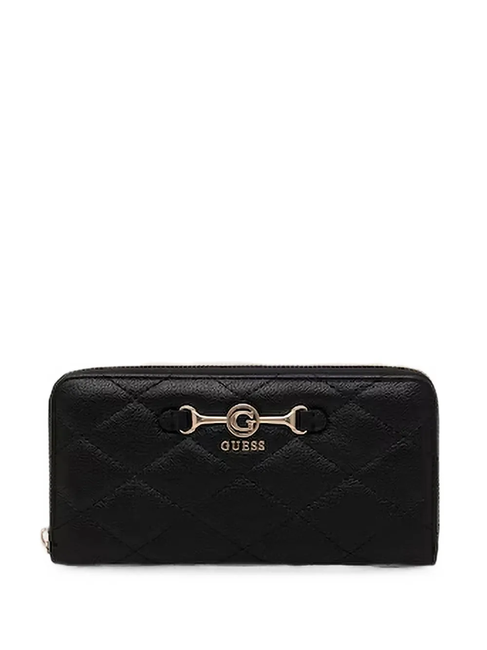 GUESS USA Maxi Frances quilted logo-plaque wallet - Nero