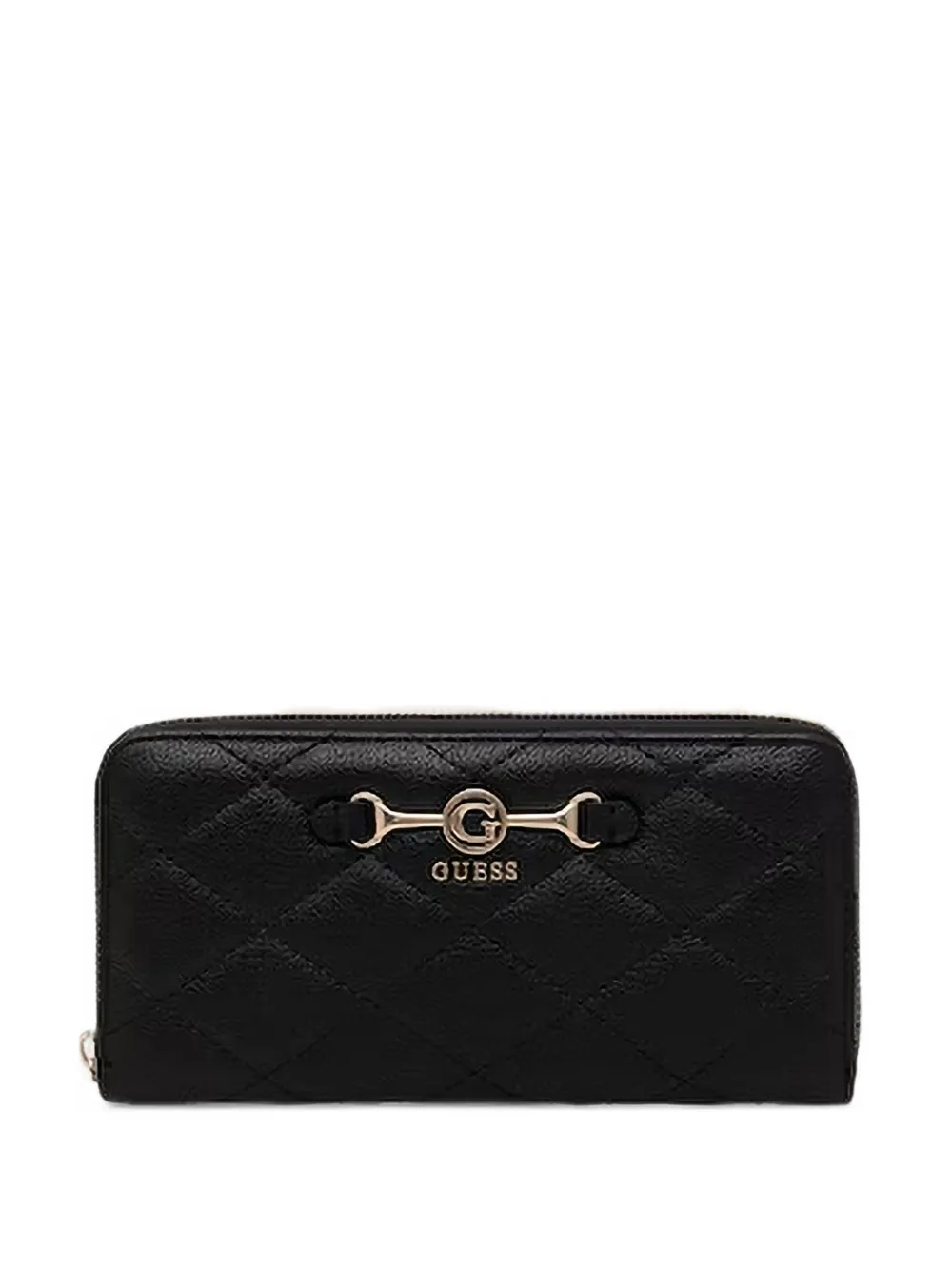 GUESS USA Maxi Frances quilted logo-plaque wallet - Schwarz