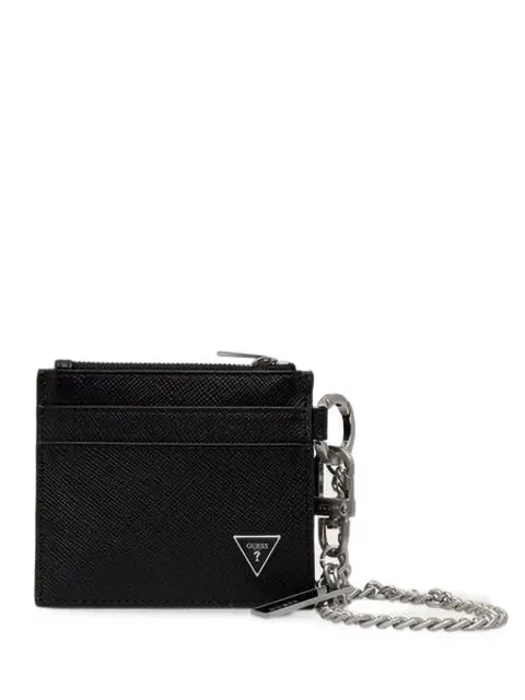 GUESS USA Milano saffiano-leather chain-link card holder