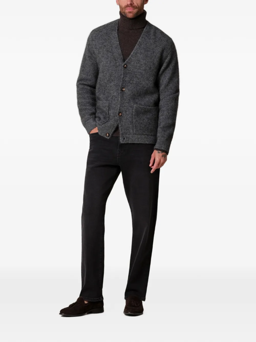 Profuomo Gebreid vest Grijs