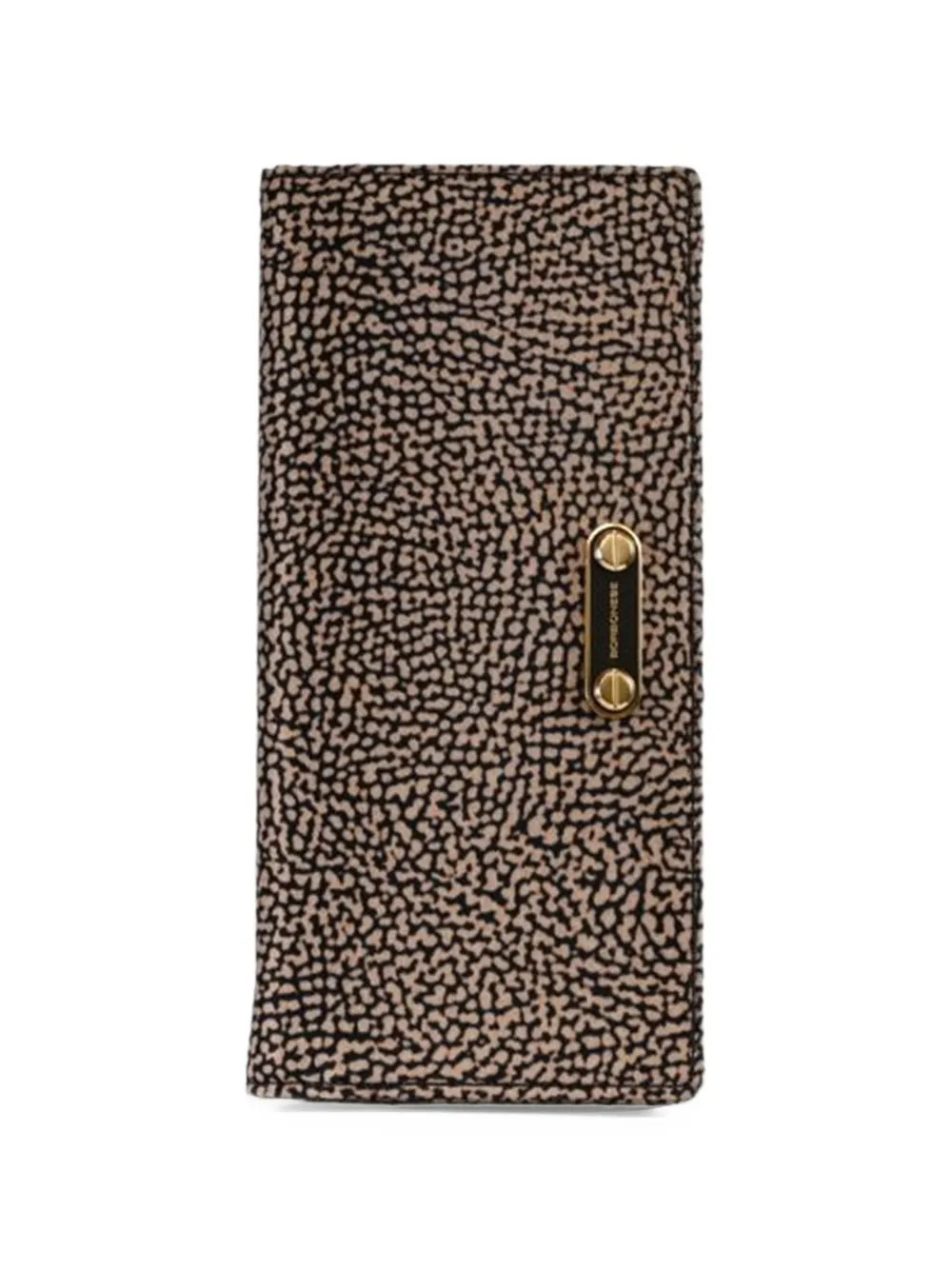 Borbonese OP Naturale logo-plaque wallet - Marrone
