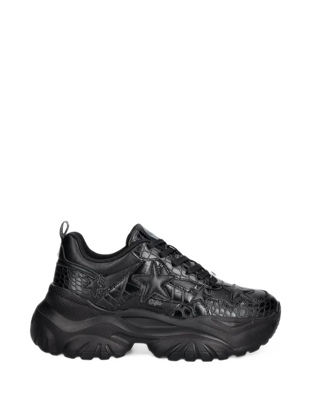 Buffalo Bliss Star crocodile-effect sneakers - Nero