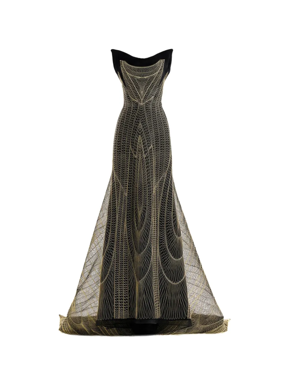 Gemy Maalouf robe longue à broderies métallisées - Noir