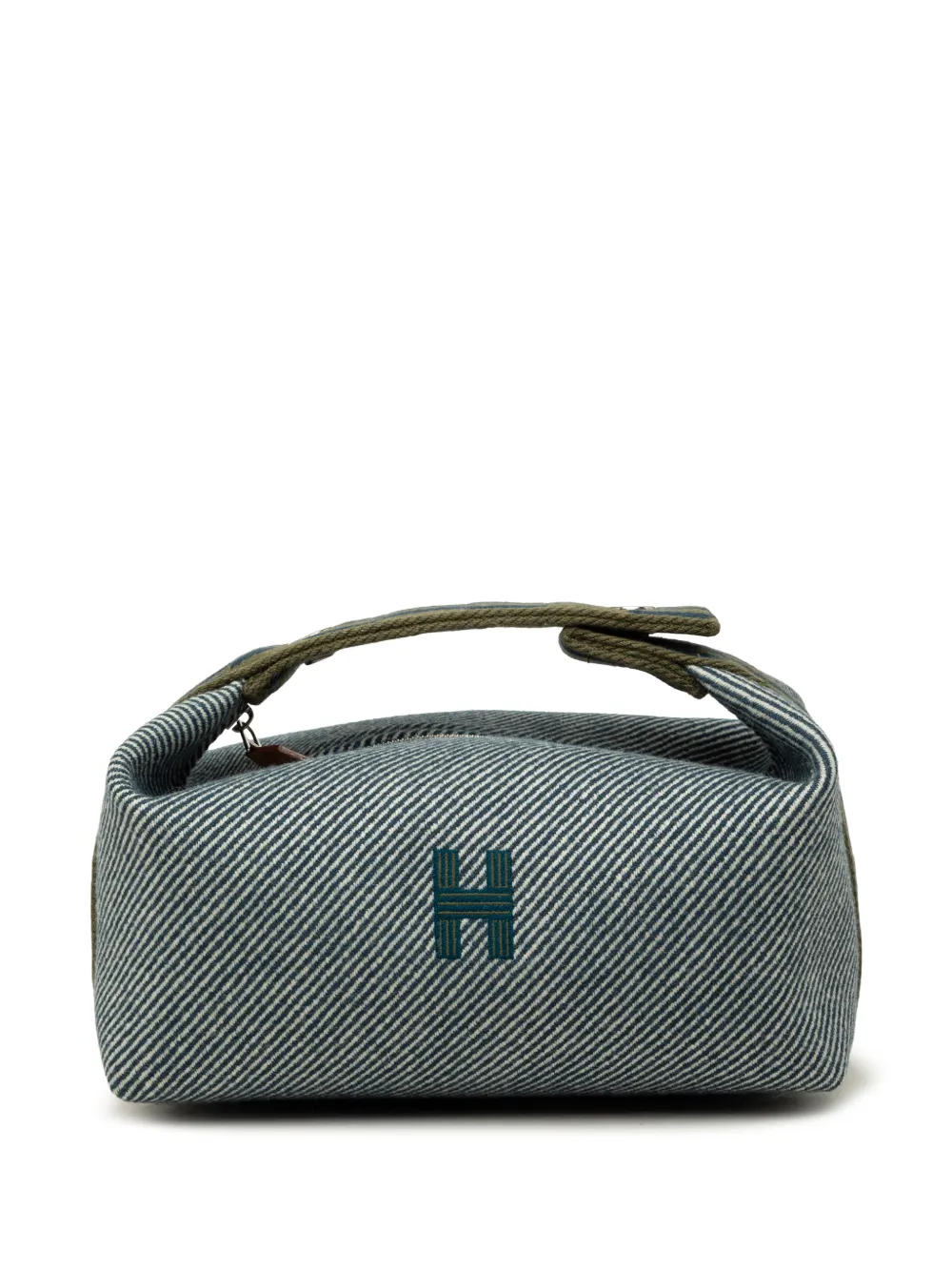 Hermès Pre-Owned 2010-2026 Small Wool Bride A Brac H Natte Case vanity bag - Blu