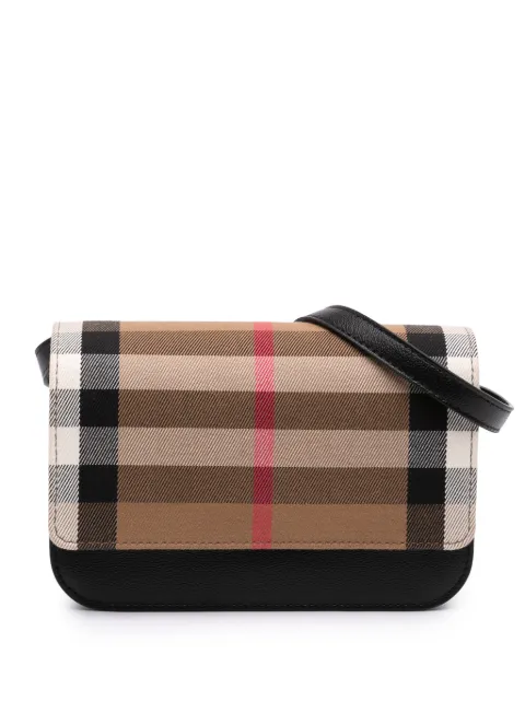 Burberry Pre-Owned 2018-2026 House Check Canvas and Leather Madison crossbody bag
