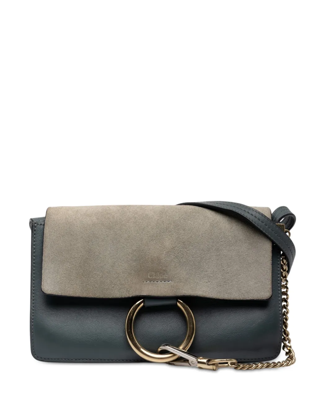 Chloé Pre-Owned 2017 kleine Faye Umhängetasche aus Wild- und Kalbsleder - Grau