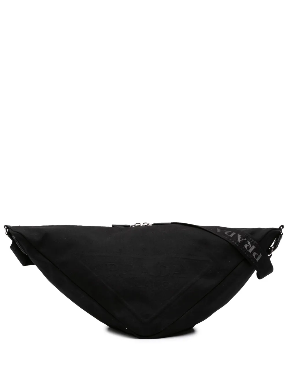 Prada Pre-Owned 2013-2026 Canvas Canapa Triangle Logo shoulder bag - Nero