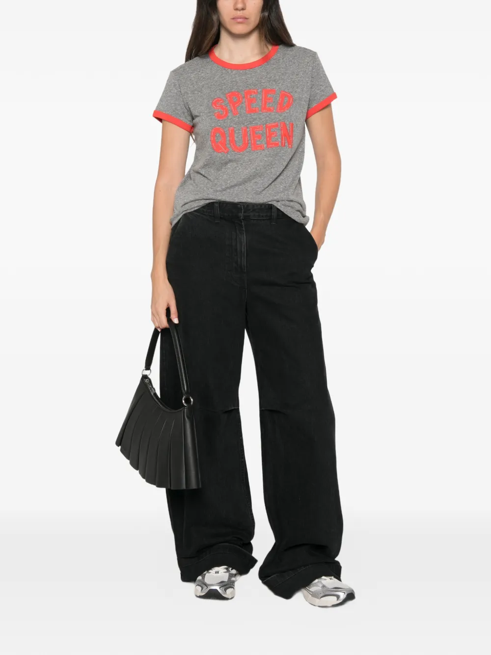 MOTHER T-shirt met tekst Grijs