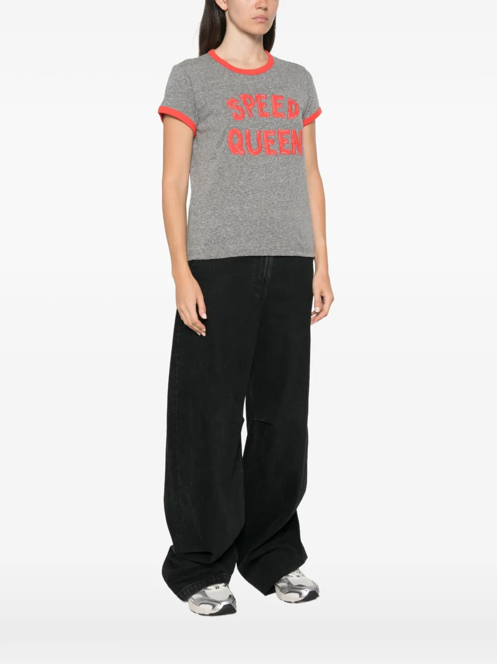 MOTHER T-shirt met tekst Grijs