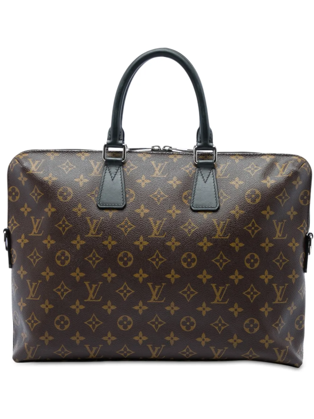 Louis Vuitton Pre-Owned 2014 Monogram Macassar Porte Documents Jour Aktentasche - Schwarz