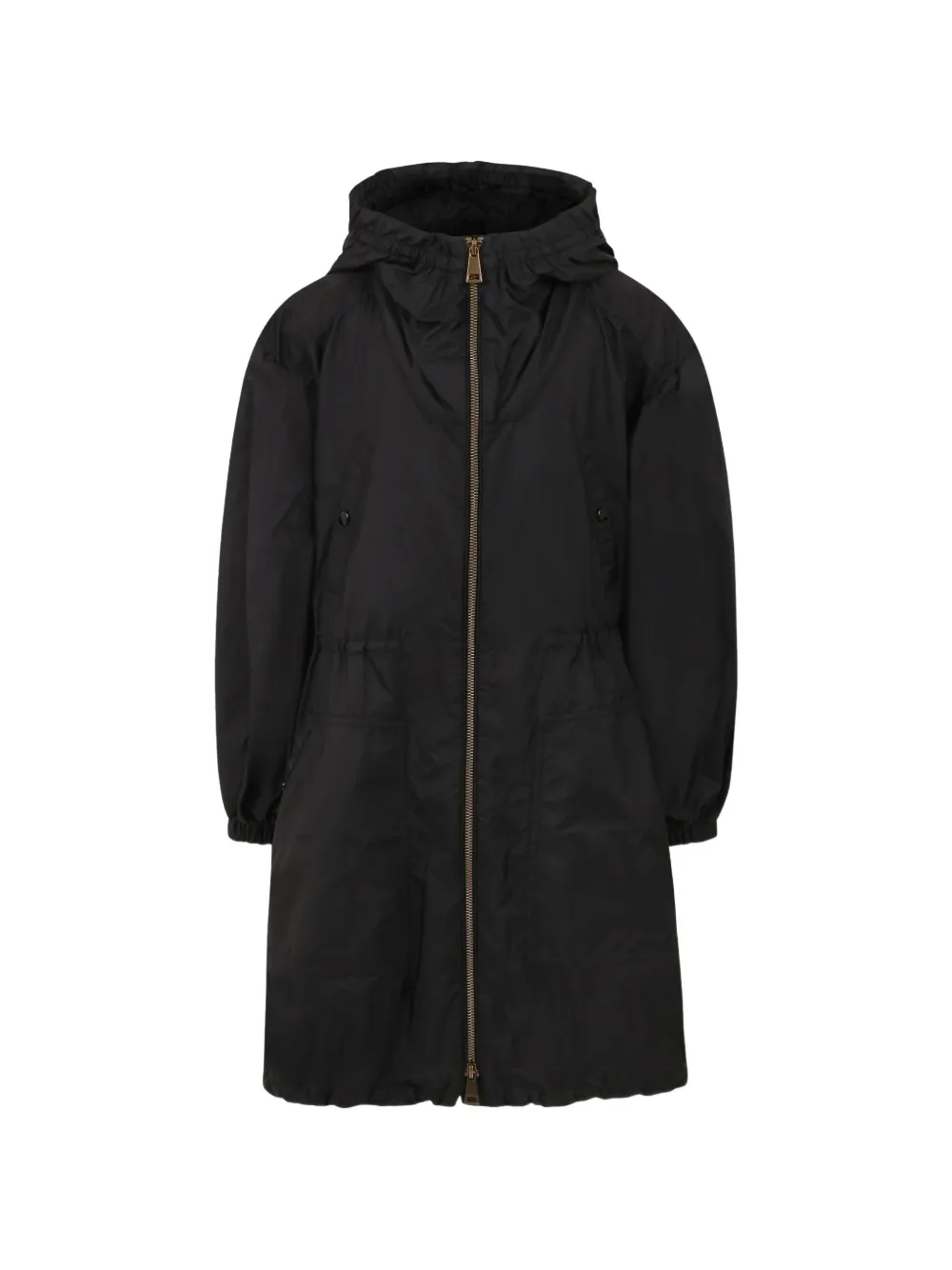Moncler Enfant Jas met logopatch en capuchon Zwart