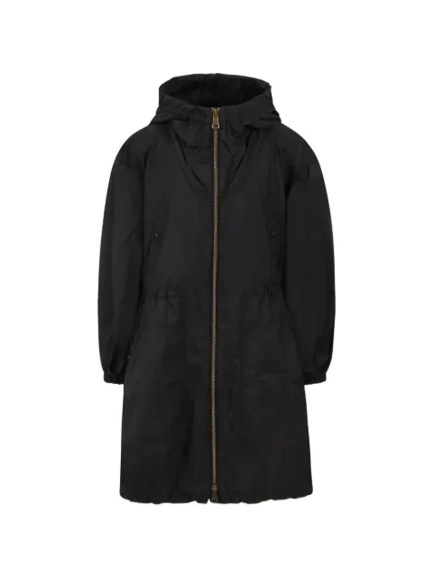 Moncler Enfant hooded logo-patch coat