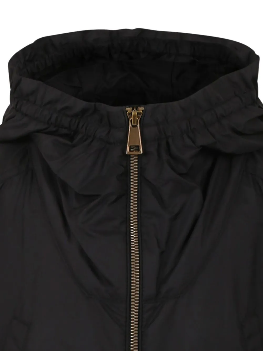 Moncler Enfant Jas met logopatch en capuchon Zwart