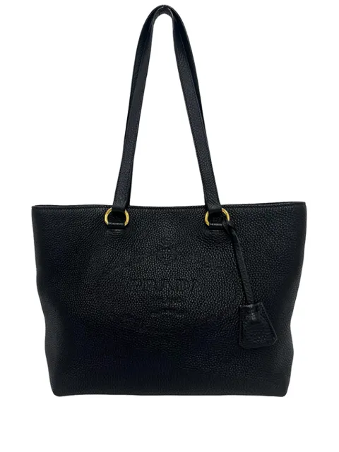 Prada Pre-Owned bolso shopper Vitello Daino con logo en relieve 2010-2026