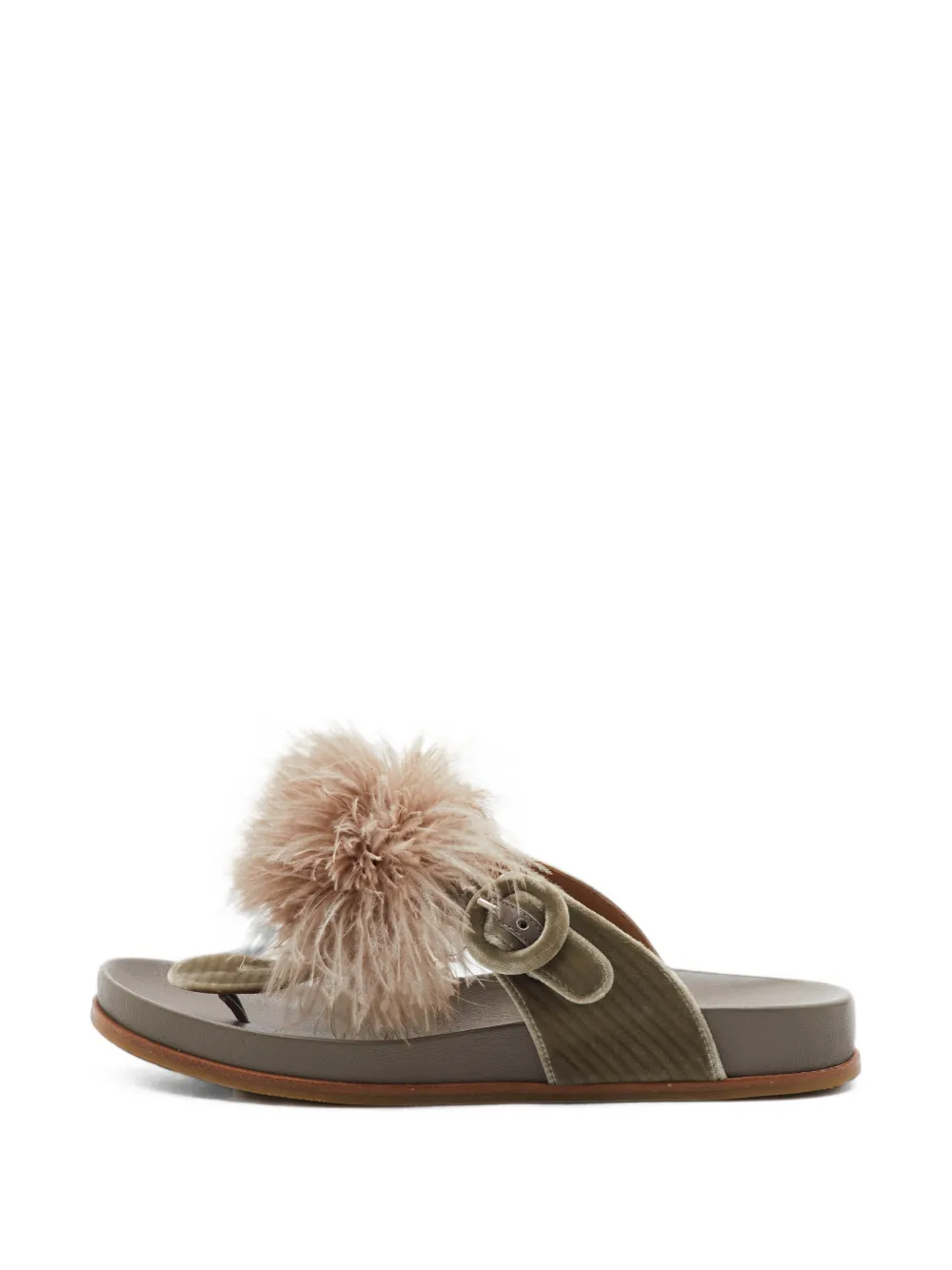 Aquazzura Pom Pom velvet sandals - Toni neutri