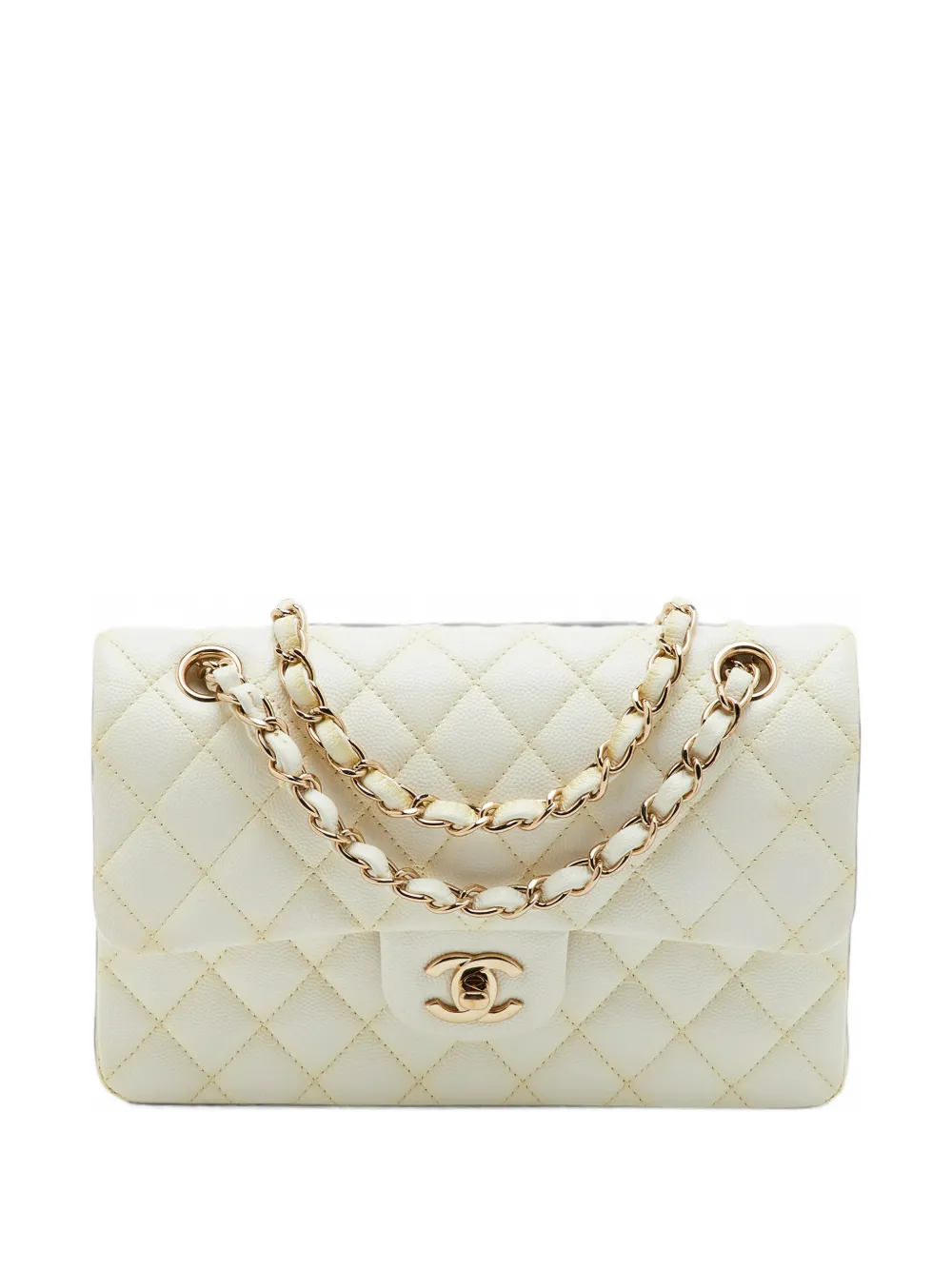 CHANEL Pre-Owned small Classic Double Flap shoulder bag - White