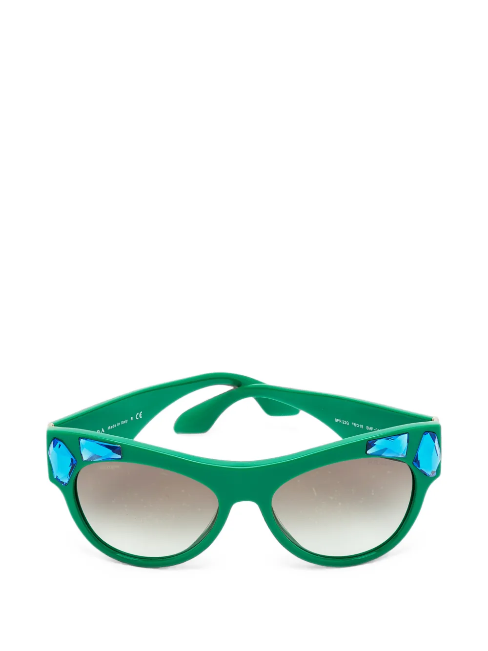 Prada Pre-Owned SPR22Q jewelled cat-eye sunglasses - Verde