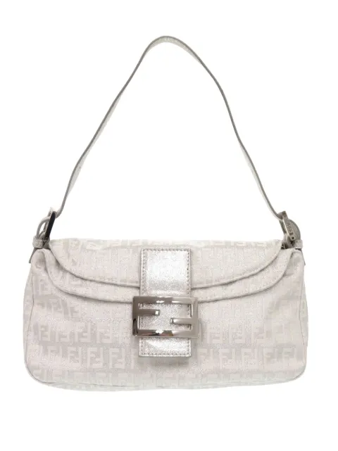 Fendi Pre-Owned 2000-2010 Zucchino Metallic Canvas Double Flap shoulder bag