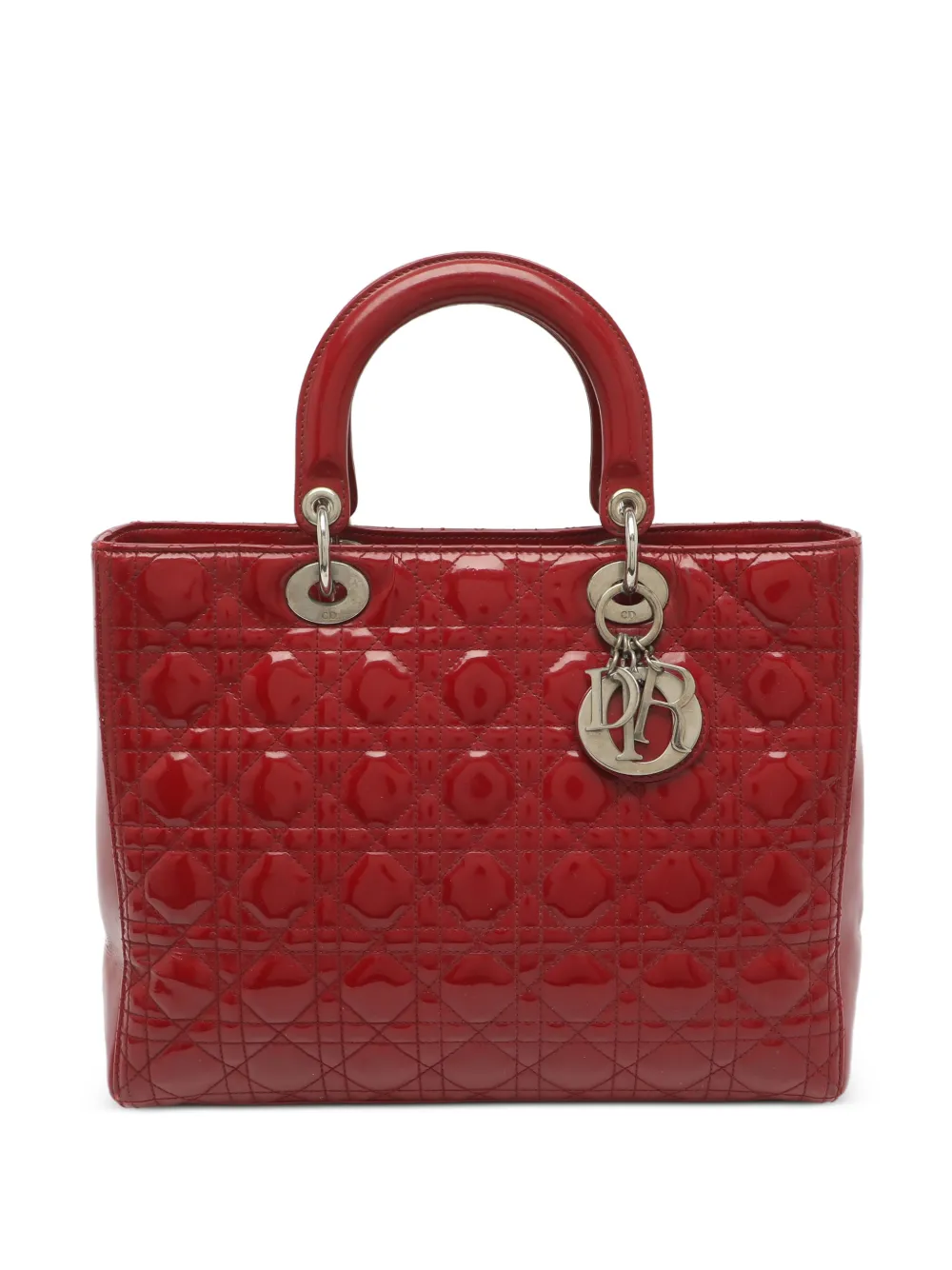 Christian Dior Pre-Owned grand sac à main Lady Dior Cannage (2012) - Rouge Christian Dior Pre-Owned grand sac à main Lady Dior Cannage (2012) - Rouge