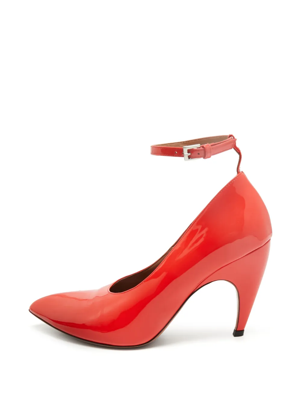 Alaïa Pre-Owned escarpins en cuir verni à bride cheville - Rouge Alaïa Pre-Owned escarpins en cuir verni à bride cheville - Rouge
